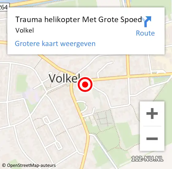 Locatie op kaart van de 112 melding: Trauma helikopter Met Grote Spoed Naar Volkel op 26 juni 2024 12:54