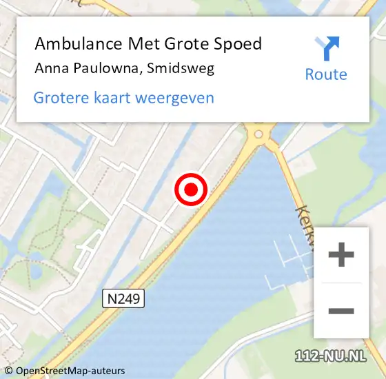 Locatie op kaart van de 112 melding: Ambulance Met Grote Spoed Naar Anna Paulowna, Smidsweg op 26 juni 2024 13:20