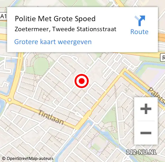 Locatie op kaart van de 112 melding: Politie Met Grote Spoed Naar Zoetermeer, Tweede Stationsstraat op 26 juni 2024 13:44