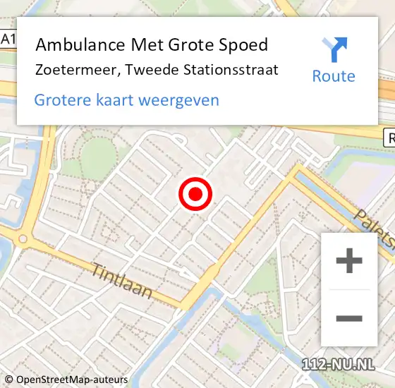 Locatie op kaart van de 112 melding: Ambulance Met Grote Spoed Naar Zoetermeer, Tweede Stationsstraat op 26 juni 2024 13:44