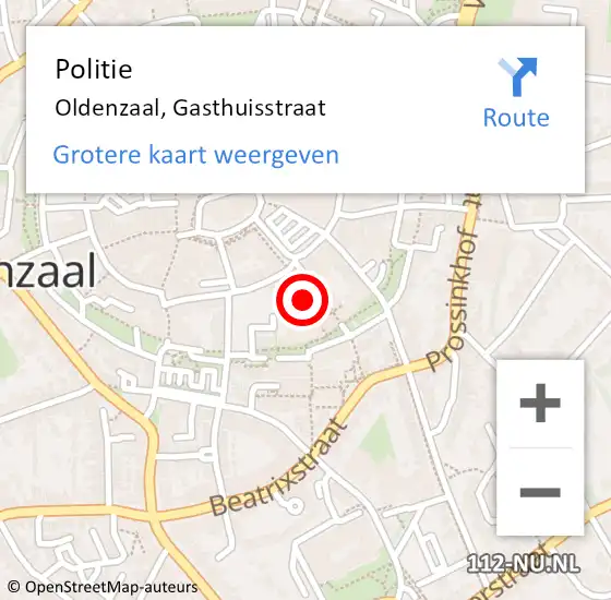 Locatie op kaart van de 112 melding: Politie Oldenzaal, Gasthuisstraat op 26 juni 2024 14:08