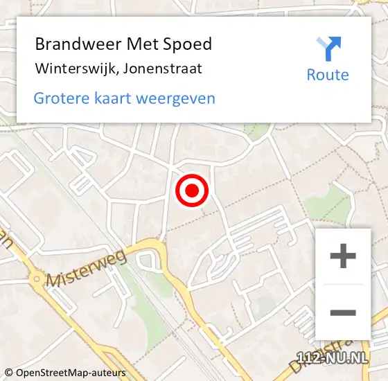 Locatie op kaart van de 112 melding: Brandweer Met Spoed Naar Winterswijk, Jonenstraat op 26 juni 2024 14:38