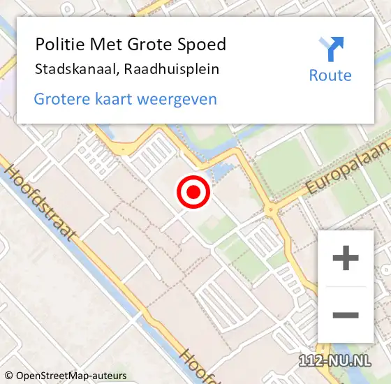 Locatie op kaart van de 112 melding: Politie Met Grote Spoed Naar Stadskanaal, Raadhuisplein op 26 juni 2024 14:42