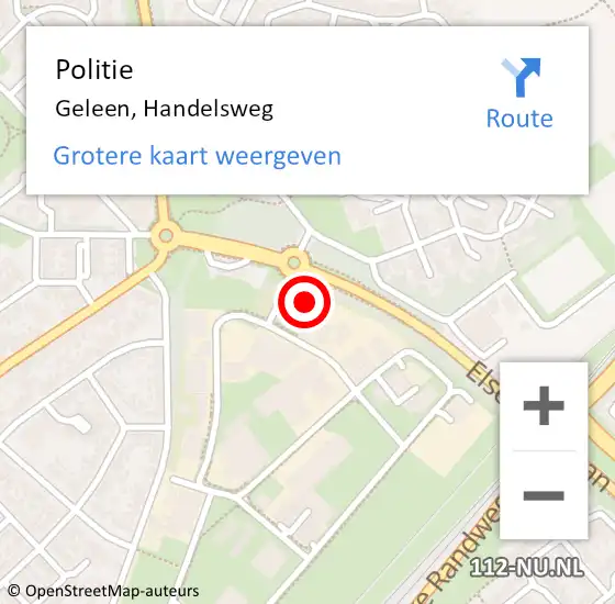 Locatie op kaart van de 112 melding: Politie Geleen, Handelsweg op 26 juni 2024 14:54