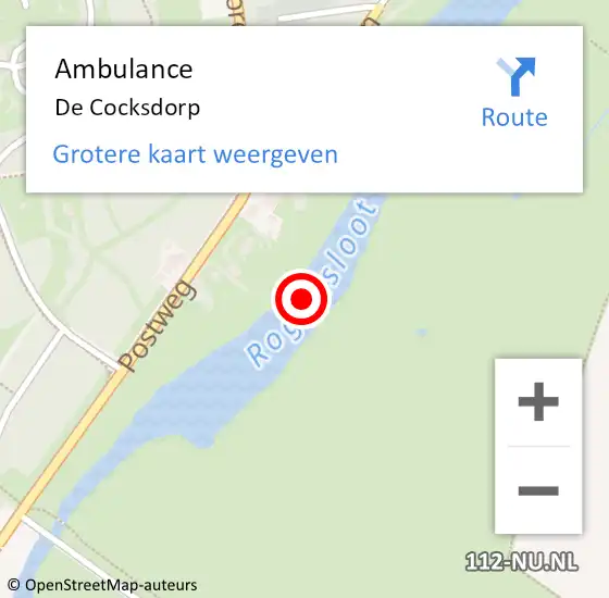Locatie op kaart van de 112 melding: Ambulance De Cocksdorp op 26 juni 2024 14:56