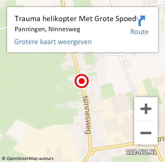 Locatie op kaart van de 112 melding: Trauma helikopter Met Grote Spoed Naar Panningen, Ninnesweg op 26 juni 2024 15:00