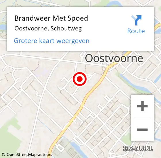 Locatie op kaart van de 112 melding: Brandweer Met Spoed Naar Oostvoorne, Schoutweg op 26 juni 2024 15:00