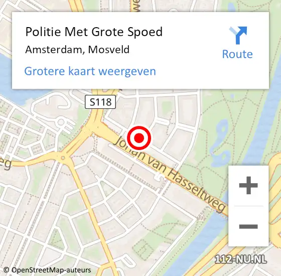 Locatie op kaart van de 112 melding: Politie Met Grote Spoed Naar Amsterdam, Mosveld op 26 juni 2024 15:33