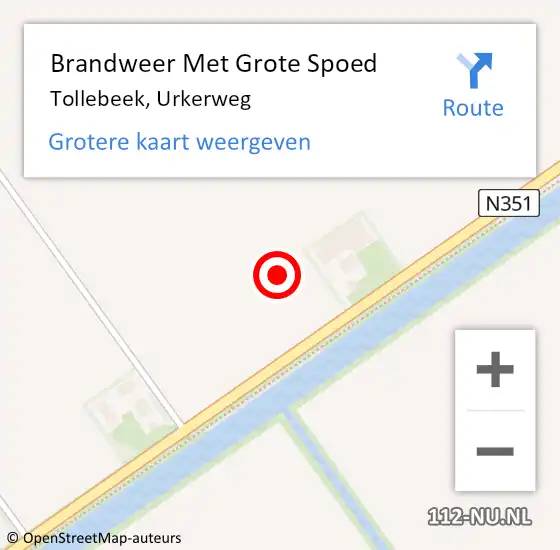 Locatie op kaart van de 112 melding: Brandweer Met Grote Spoed Naar Tollebeek, Urkerweg op 26 juni 2024 15:38