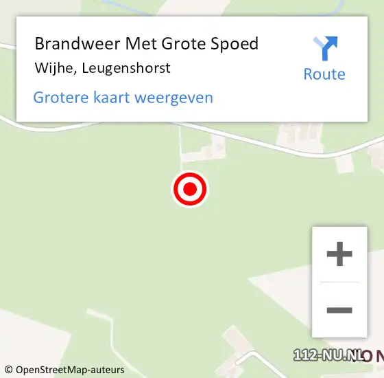 Locatie op kaart van de 112 melding: Brandweer Met Grote Spoed Naar Wijhe, Leugenshorst op 26 juni 2024 16:46