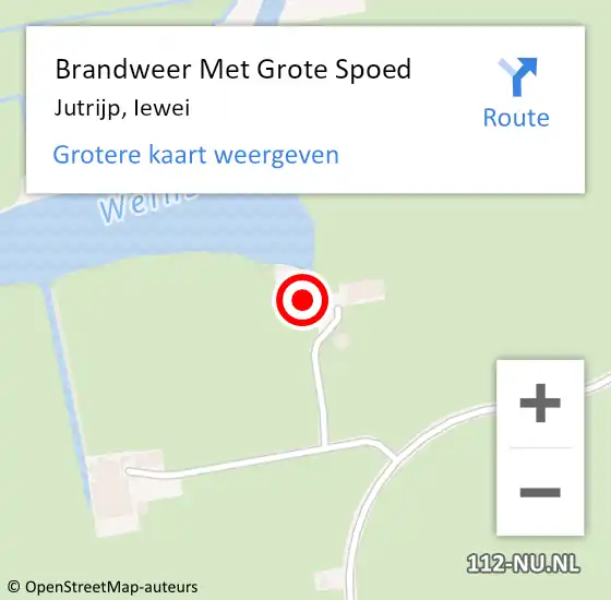 Locatie op kaart van de 112 melding: Brandweer Met Grote Spoed Naar Jutrijp, Iewei op 26 juni 2024 16:54