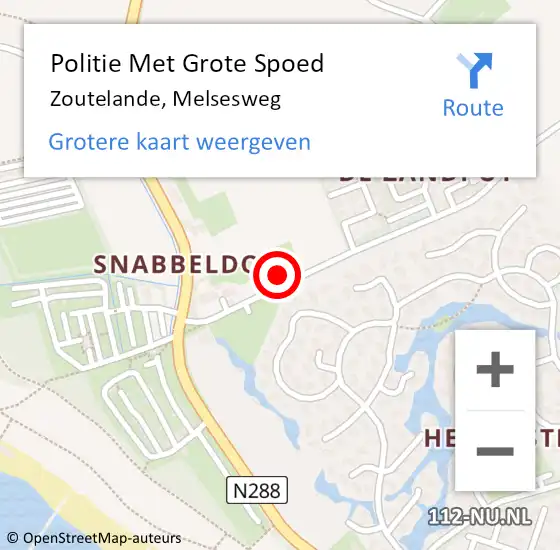 Locatie op kaart van de 112 melding: Politie Met Grote Spoed Naar Zoutelande, Melsesweg op 26 juni 2024 17:02