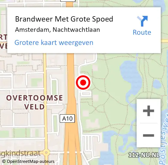 Locatie op kaart van de 112 melding: Brandweer Met Grote Spoed Naar Amsterdam, Nachtwachtlaan op 26 juni 2024 17:05