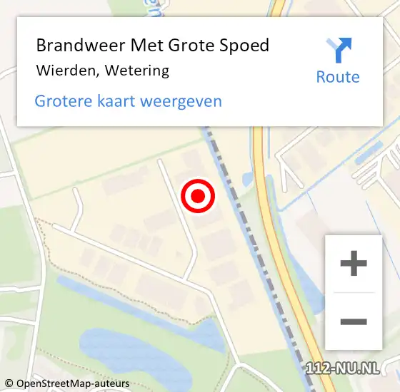 Locatie op kaart van de 112 melding: Brandweer Met Grote Spoed Naar Wierden, Wetering op 26 juni 2024 17:07