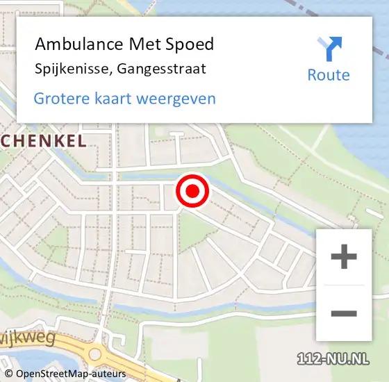 Locatie op kaart van de 112 melding: Ambulance Met Spoed Naar Spijkenisse, Gangesstraat op 26 juni 2024 17:10