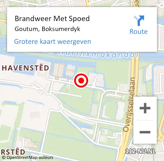 Locatie op kaart van de 112 melding: Brandweer Met Spoed Naar Goutum, Boksumerdyk op 26 juni 2024 17:13