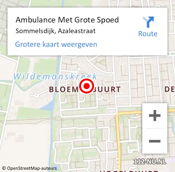 Locatie op kaart van de 112 melding: Ambulance Met Grote Spoed Naar Sommelsdijk, Azaleastraat op 26 juni 2024 17:21