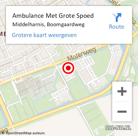 Locatie op kaart van de 112 melding: Ambulance Met Grote Spoed Naar Middelharnis, Boomgaardweg op 26 juni 2024 17:23