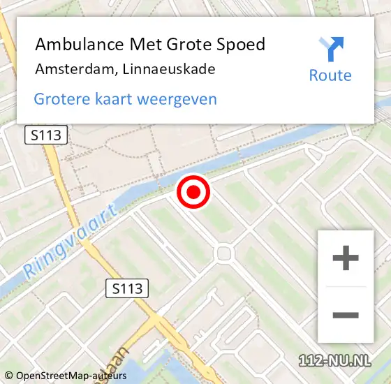 Locatie op kaart van de 112 melding: Ambulance Met Grote Spoed Naar Amsterdam, Linnaeuskade op 26 juni 2024 18:37