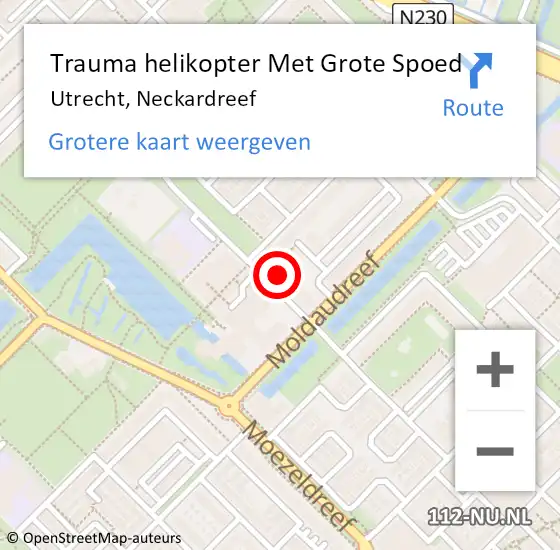 Locatie op kaart van de 112 melding: Trauma helikopter Met Grote Spoed Naar Utrecht, Neckardreef op 26 juni 2024 18:57