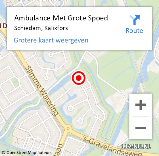 Locatie op kaart van de 112 melding: Ambulance Met Grote Spoed Naar Schiedam, Kalixfors op 26 juni 2024 18:58