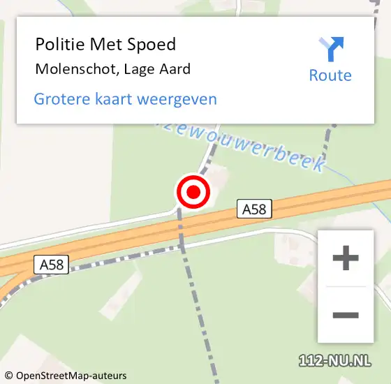 Locatie op kaart van de 112 melding: Politie Met Spoed Naar Molenschot, Lage Aard op 26 juni 2024 18:59