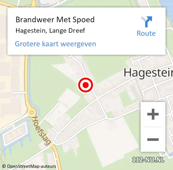 Locatie op kaart van de 112 melding: Brandweer Met Spoed Naar Hagestein, Lange Dreef op 26 juni 2024 19:07