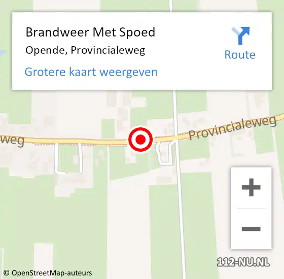 Locatie op kaart van de 112 melding: Brandweer Met Spoed Naar Opende, Provincialeweg op 10 oktober 2014 20:03