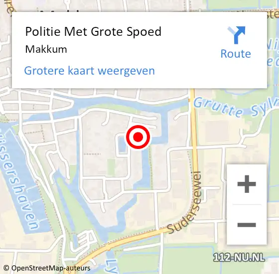 Locatie op kaart van de 112 melding: Politie Met Grote Spoed Naar Makkum op 26 juni 2024 20:38