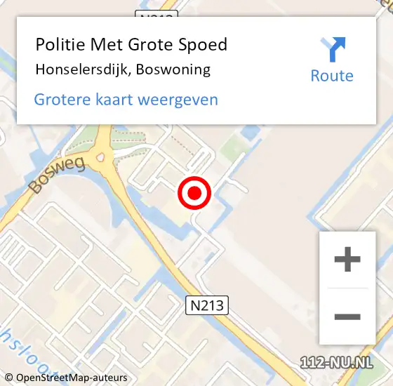 Locatie op kaart van de 112 melding: Politie Met Grote Spoed Naar Honselersdijk, Boswoning op 26 juni 2024 20:40