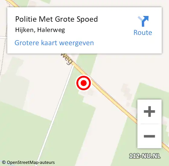 Locatie op kaart van de 112 melding: Politie Met Grote Spoed Naar Hijken, Halerweg op 26 juni 2024 20:57