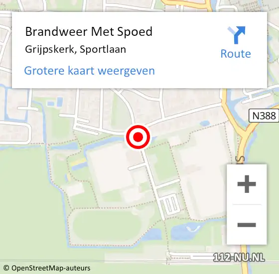 Locatie op kaart van de 112 melding: Brandweer Met Spoed Naar Grijpskerk, Sportlaan op 26 juni 2024 21:08