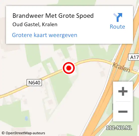 Locatie op kaart van de 112 melding: Brandweer Met Grote Spoed Naar Oud Gastel, Kralen op 10 oktober 2014 20:16