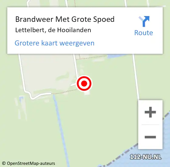 Locatie op kaart van de 112 melding: Brandweer Met Grote Spoed Naar Lettelbert, de Hooilanden op 26 juni 2024 21:58