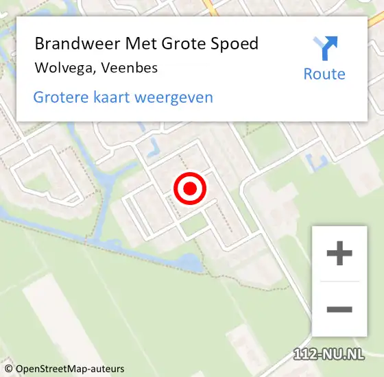 Locatie op kaart van de 112 melding: Brandweer Met Grote Spoed Naar Wolvega, Veenbes op 26 juni 2024 22:02