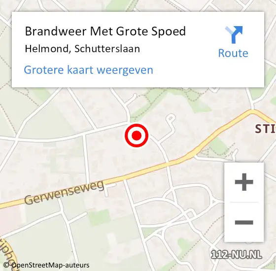 Locatie op kaart van de 112 melding: Brandweer Met Grote Spoed Naar Helmond, Schutterslaan op 26 juni 2024 22:19