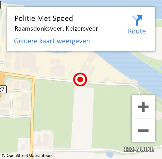 Locatie op kaart van de 112 melding: Politie Met Spoed Naar Raamsdonksveer, Keizersveer op 26 juni 2024 22:20