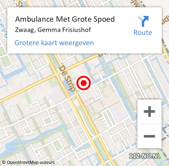 Locatie op kaart van de 112 melding: Ambulance Met Grote Spoed Naar Zwaag, Gemma Frisiushof op 26 juni 2024 22:30