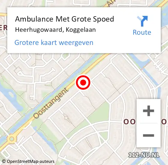 Locatie op kaart van de 112 melding: Ambulance Met Grote Spoed Naar Heerhugowaard, Koggelaan op 26 juni 2024 22:49