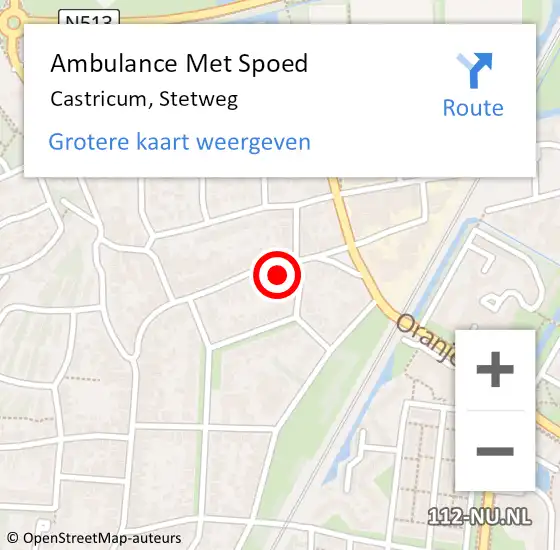 Locatie op kaart van de 112 melding: Ambulance Met Spoed Naar Castricum, Stetweg op 26 juni 2024 23:11