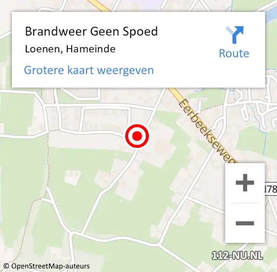 Locatie op kaart van de 112 melding: Brandweer Geen Spoed Naar Loenen, Hameinde op 26 juni 2024 23:12