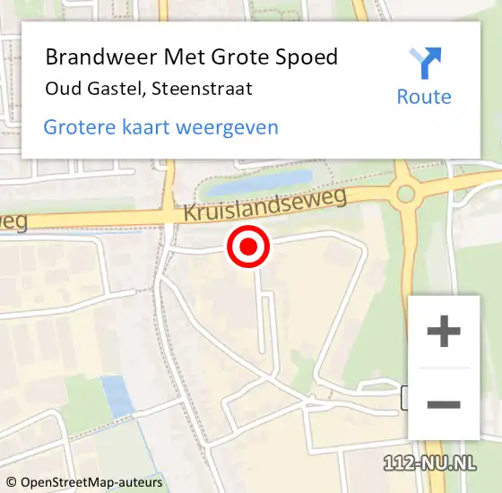 Locatie op kaart van de 112 melding: Brandweer Met Grote Spoed Naar Oud Gastel, Steenstraat op 10 oktober 2014 20:23