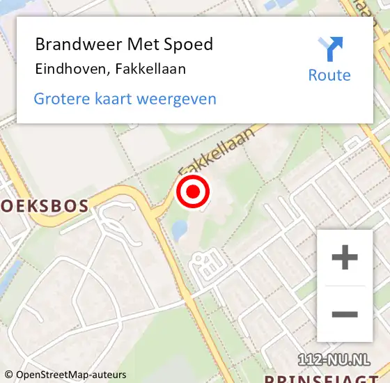 Locatie op kaart van de 112 melding: Brandweer Met Spoed Naar Eindhoven, Fakkellaan op 26 juni 2024 23:46