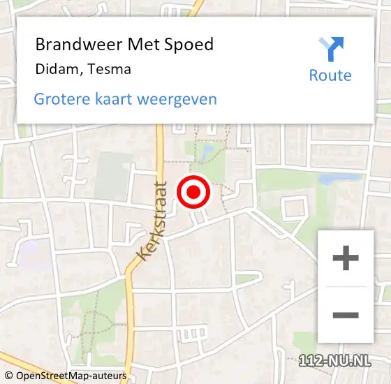 Locatie op kaart van de 112 melding: Brandweer Met Spoed Naar Didam, Tesma op 27 juni 2024 01:44