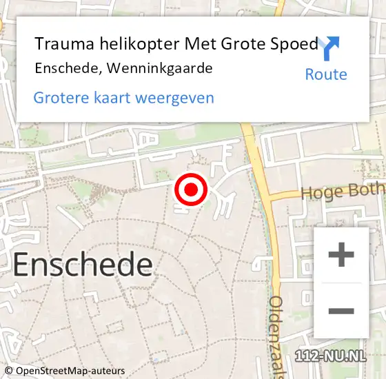 Locatie op kaart van de 112 melding: Trauma helikopter Met Grote Spoed Naar Enschede, Wenninkgaarde op 27 juni 2024 01:49