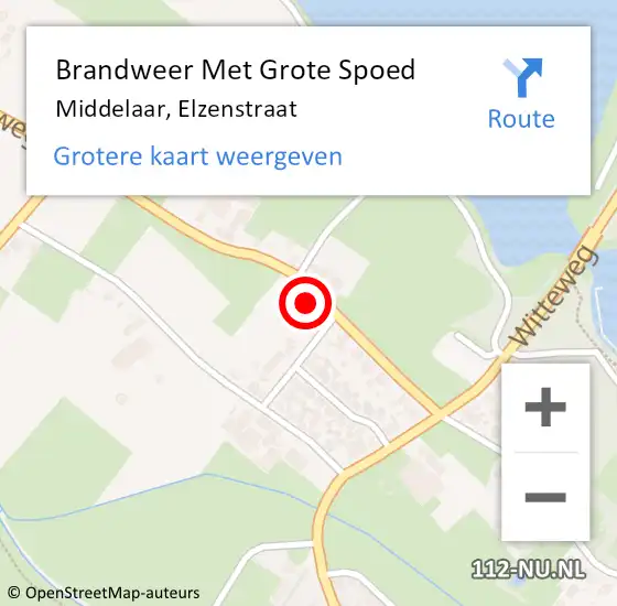 Locatie op kaart van de 112 melding: Brandweer Met Grote Spoed Naar Middelaar, Elzenstraat op 27 juni 2024 02:57