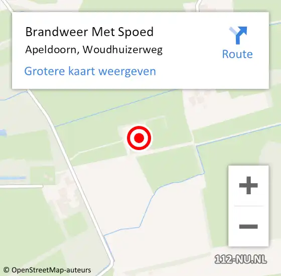 Locatie op kaart van de 112 melding: Brandweer Met Spoed Naar Apeldoorn, Woudhuizerweg op 27 juni 2024 03:29