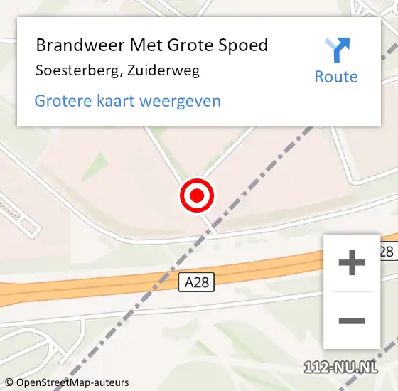 Locatie op kaart van de 112 melding: Brandweer Met Grote Spoed Naar Soesterberg, Zuiderweg op 27 juni 2024 04:26