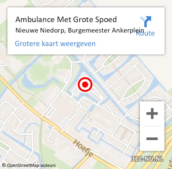 Locatie op kaart van de 112 melding: Ambulance Met Grote Spoed Naar Nieuwe Niedorp, Burgemeester Ankerplein op 27 juni 2024 04:41