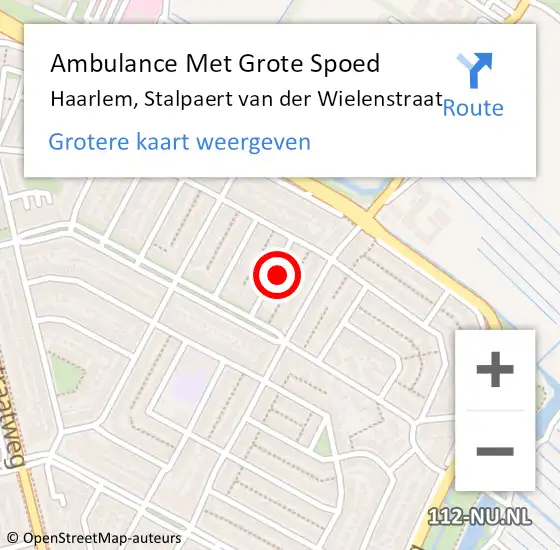 Locatie op kaart van de 112 melding: Ambulance Met Grote Spoed Naar Haarlem, Stalpaert van der Wielenstraat op 27 juni 2024 05:19